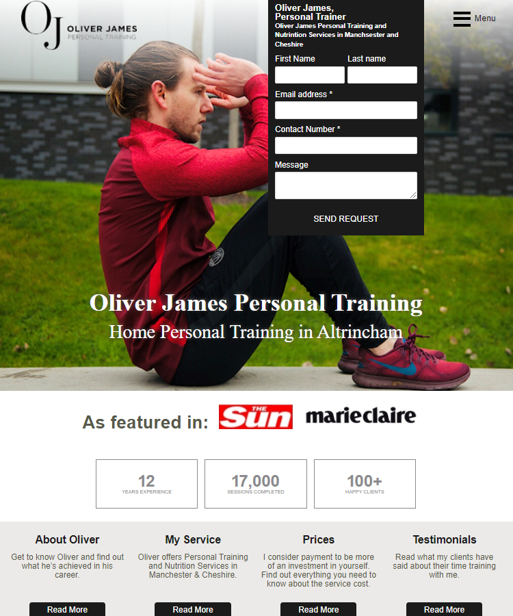 div class="col col_w50 no-padding"> Oliver James Personal Training